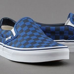 New Vans checkerboard blue Slip-On 7 toddler